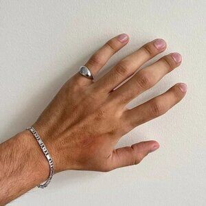 vintage silver signet oval ring